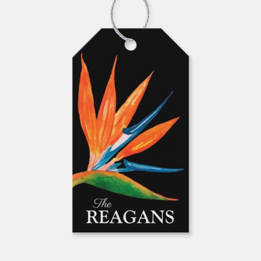 Waterverf vogel van het Paradise Custom Favor Bag Cadeaulabel (Voorkant)