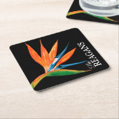 Waterverf Vogel van Paradise - Aangepast op maat Kartonnen Onderzetters (Schuin)