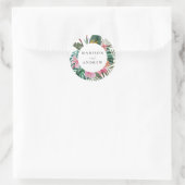 Waterverf Vogel van Paradise Wreath Wedding Ronde Sticker (Tas)