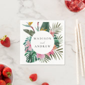 Waterverf Vogel van Paradise Wreath Wedding Servet (Insitu)