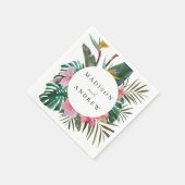 Waterverf Vogel van Paradise Wreath Wedding Servet (Hoek)