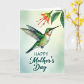 Waterverf Vogel Zalige Moederdag Kaart (Gele Bloem)