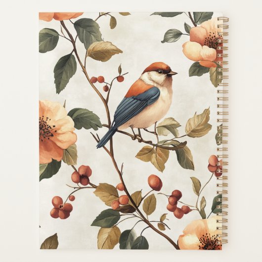  Waterverf vogelbloemen Planner (Achterkant)