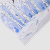 Waterverf vogelbos met vogels tissuepapier (Detail)