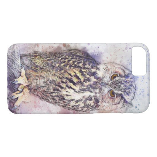  Waterverf vogelgriep iPhone 8/7 Hoesjes (Achterkant (Horizontaal))