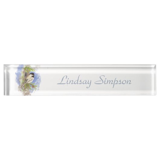 Waterverf vogelgriep Natuur kunst Naambordje (Voorkant)