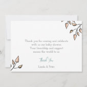 Waterverf vogelhatching in nestBaby shower Bedankkaart (Achterkant)