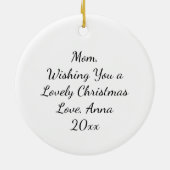 Waterverf Vogelhuis Gepersonaliseerde Kerst Keramisch Ornament (Achterkant)