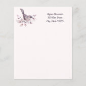 Waterverf vogelillustratie Blush roze persoonlijk (Voorkant)