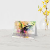 Waterverf vogelkaart kaart (Gele Bloem)