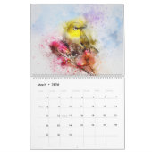 Waterverf vogelkalender kalender (Mar 2026)