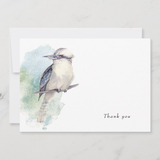 Waterverf Vogelliefhebbers Geheugen Dank u Bedankkaart (Voorkant)