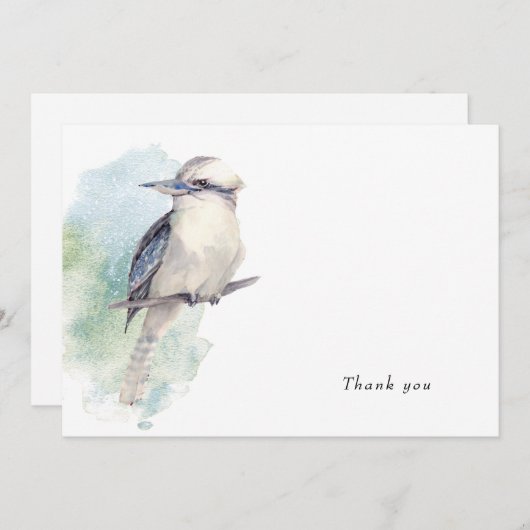 Waterverf Vogelliefhebbers Geheugen Dank u Bedankkaart (Voorkant / Achterkant)