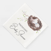 Waterverf Vogelnest en Eieren Baby shower Servet (Hoek)