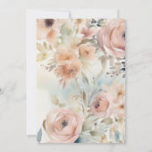 Waterverf Vogelnest & Floral Spring Vrijgezellenfe Kaart (Achterkant)