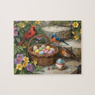 Waterverf Vogelnest Pasen Eieren Lente Decoratie Legpuzzel