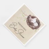 Waterverf Vogelnest Rustiek Baby shower Servet (Hoek)