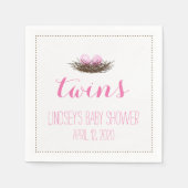 Waterverf vogelnest | Twin Baby Meisjes Douche Servetten (Voorkant)