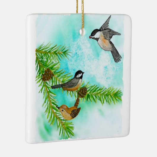 Waterverf vogelOrnament Keramisch Ornament (Rechts)
