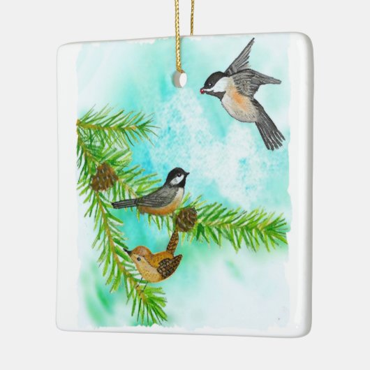 Waterverf vogelOrnament Keramisch Ornament (Links)