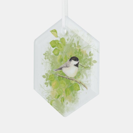 Waterverf vogelpest Wilde fauna Glas Ornament (Voorkant links)