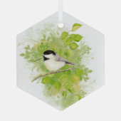 Waterverf vogelpest Wilde fauna Glas Ornament (Achterkant)