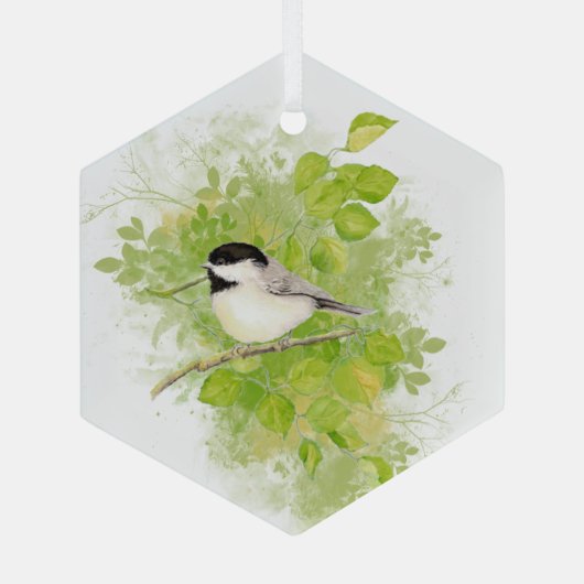 Waterverf vogelpest Wilde fauna Glas Ornament (Achterkant)