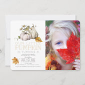 Waterverf vogelpompoen Herfst Birthday Foto Kaart (Voorkant)