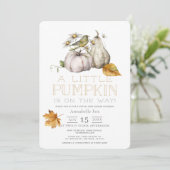 Waterverf vogelpompoen Herfst - Virtuele Baby show Kaart (Staand voorkant)