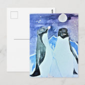 Waterverf vogels Antarctica Cute Penguins Briefkaart (Voorkant / Achterkant)