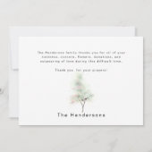 Waterverf Vogels Begrafenis Dank u Bedankkaart (Achterkant)