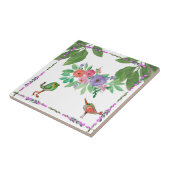 Waterverf Vogels & Bloemen Decoratief Tegeltje (Zijkant)