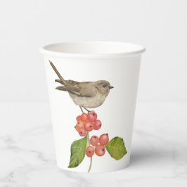 Waterverf vogels "Braamsluiper" Papieren Bekers