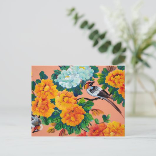  Waterverf vogels Briefkaart (Staand voorkant)