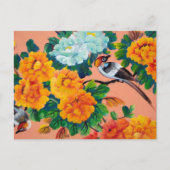 Waterverf vogels Briefkaart (Voorkant)