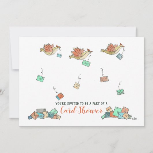 Waterverf vogels die de Kaart van de PostShower le (Voorkant)