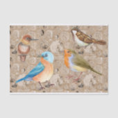waterverf vogels en  achtergrond tissuepapier (Voorkant)