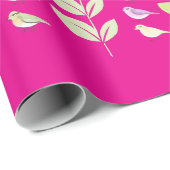 Waterverf vogels en bladeren cadeaupapier (Rol Hoek)