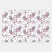 Waterverf vogels en bladeren in gemuteerde browsen inpakpapier vel (Voorkant)