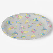 Waterverf Vogels en Bloemen Bedel Patroon Papieren Bordje (Gekanteld)