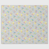 Waterverf Vogels en Bloemen Naadloos Patroon Cadeaupapier (Vlak)