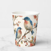  Waterverf Vogels en Bloemen Papieren beker (Links)