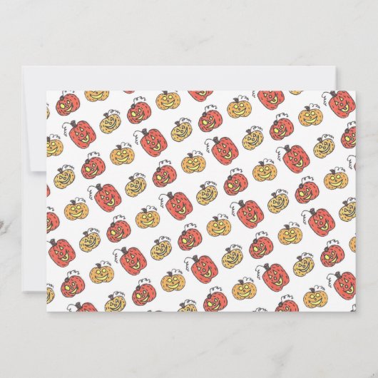 Waterverf vogels en pompoenbomen Partij Halloween Kaart (Achterkant)