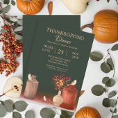 Waterverf vogels | Eucalyptus Thanksgiving Dinner Kaart