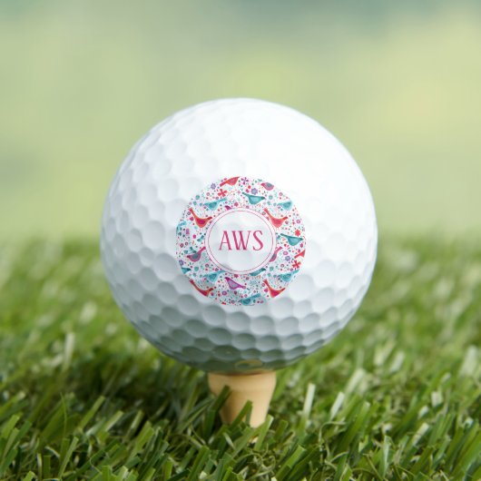 Waterverf vogels: helder monogram golfballen (Insitu Shirt)