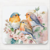 Waterverf vogels in de ventilatortak muismat (Voorkant)