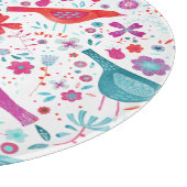 Waterverf vogels in een tuin van bloemen snijplank (Hoek)