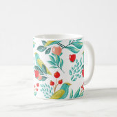 Waterverf vogels, kruidenierswaren en groene kerst koffiemok (Voorkant rechts)