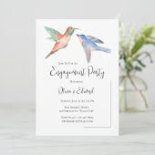 Waterverf Vogels Paar Verlovingsfeest Kaart (Staand voorkant)
