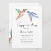 Waterverf Vogels Paar Verlovingsfeest Kaart (Voorkant / Achterkant)